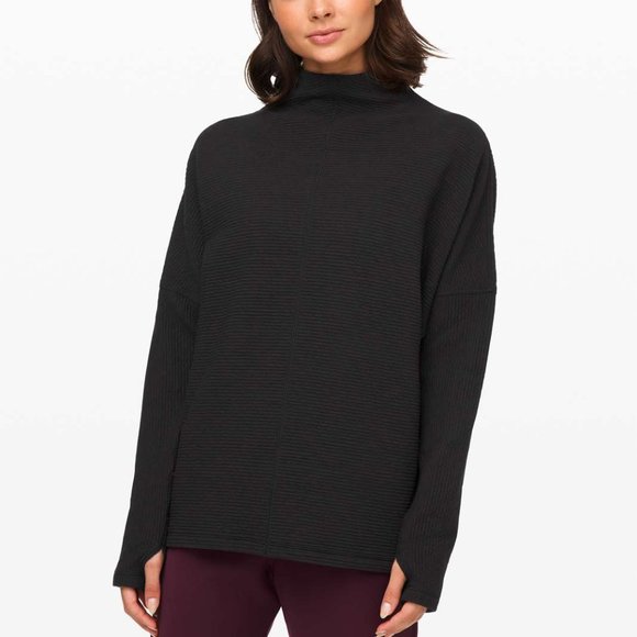 lululemon athletica Tops - LULULEMON Along the Way Mock Neck Long Sleeve black